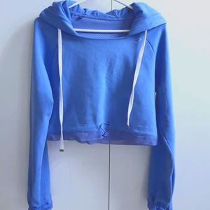 Gymshark x Whitney Simmons Cropped Hoodie (Blue)